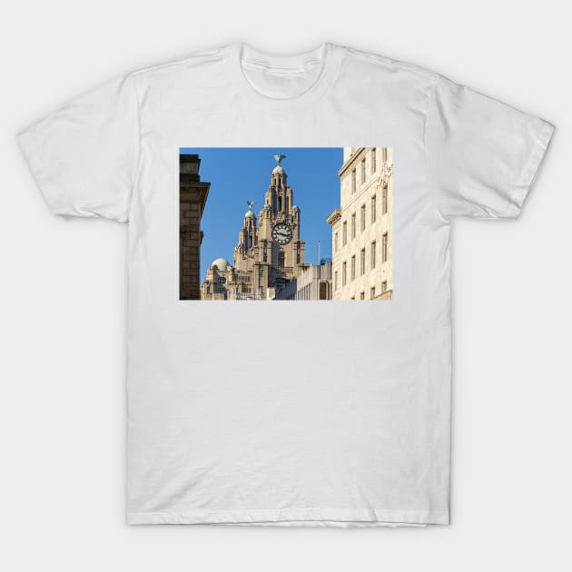 Royal Liver Building, Liverpool T-Shirt by millroadgirl